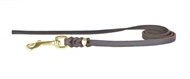 JHS Fedtgarvet læderline Brun messing 10 mm/120 cm uden håndtag